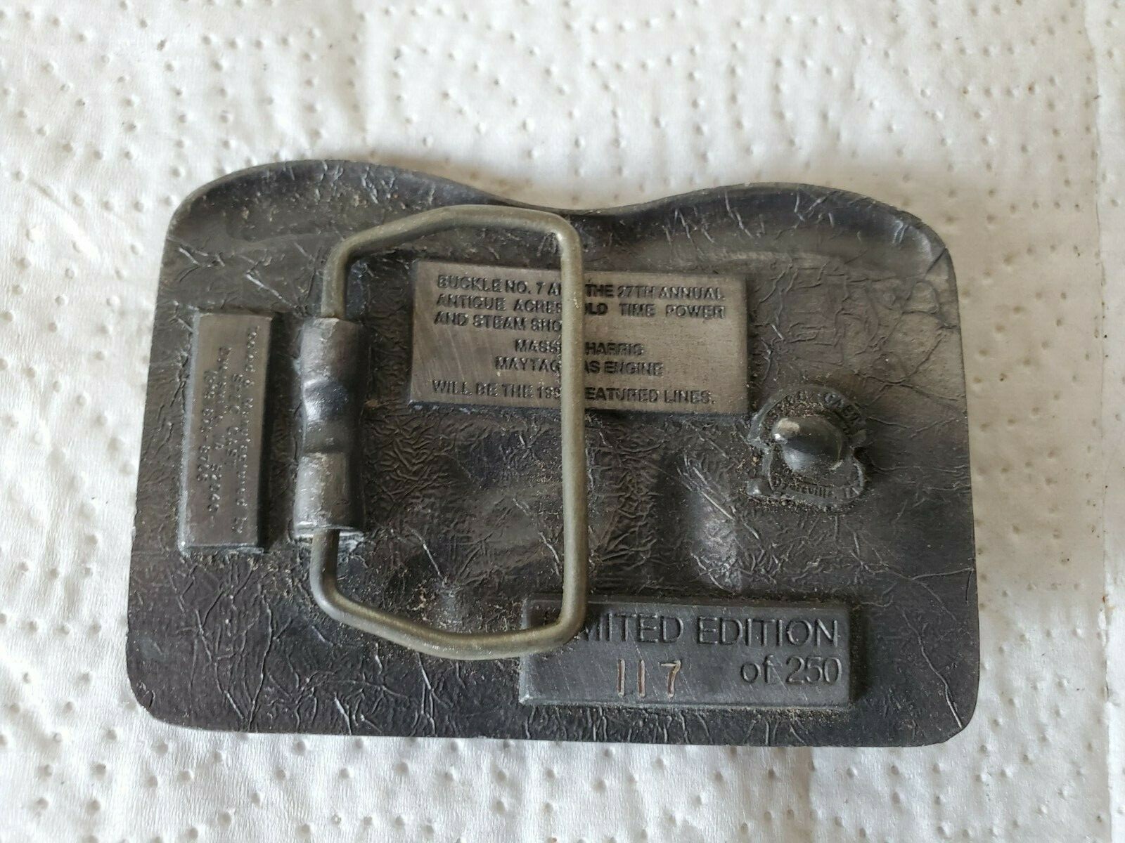 metal belt buckle power show antique acres cedar falls iowa 1991 harris