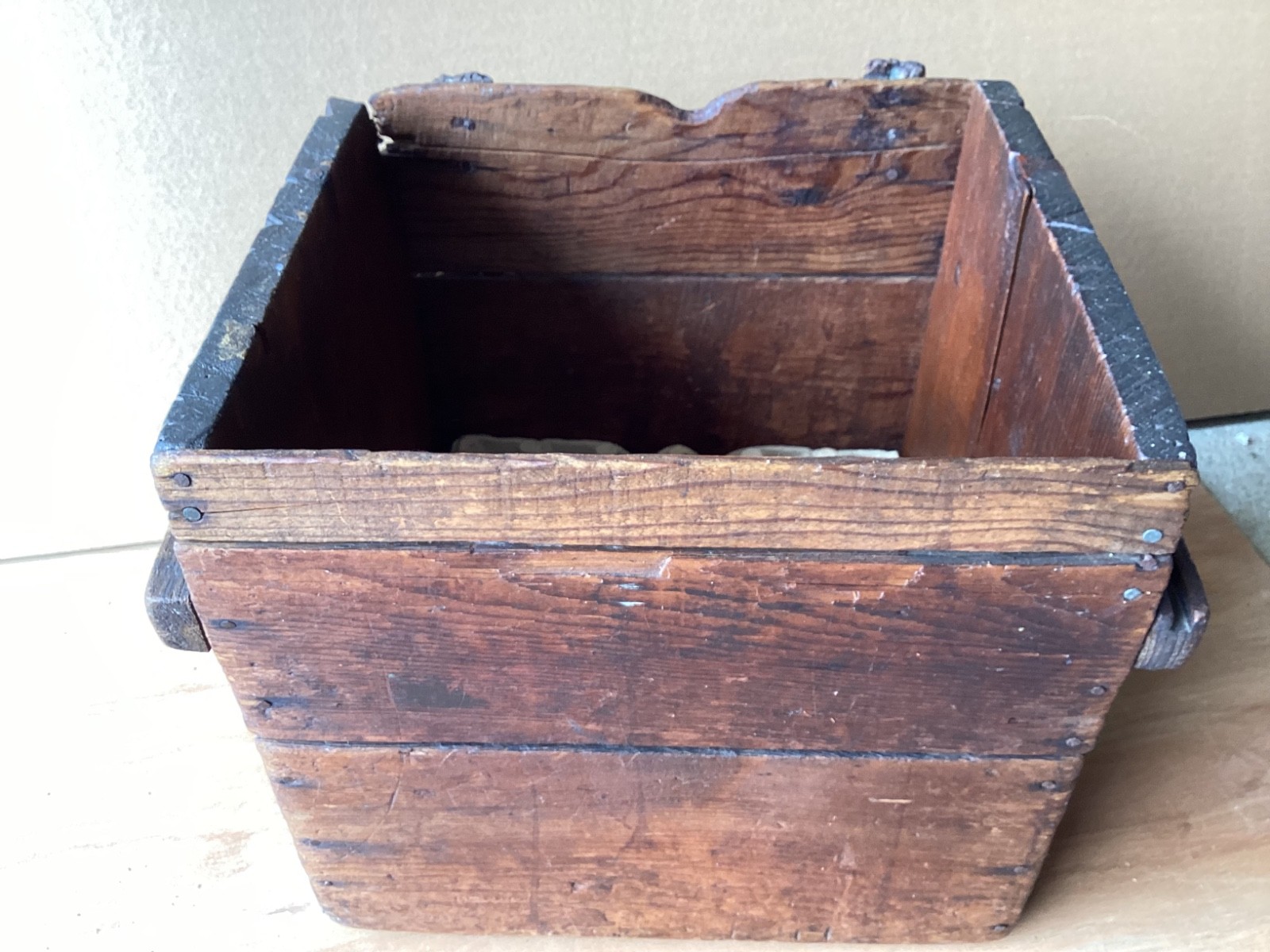 Primitive Wooden Crate Box Rustic Farmhouse Decor 12″ x 12″ x 15″