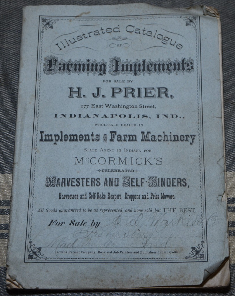 1878 H.J Prier McCORMICK’S Farming Implements CATALOGUE Illus Original Complete