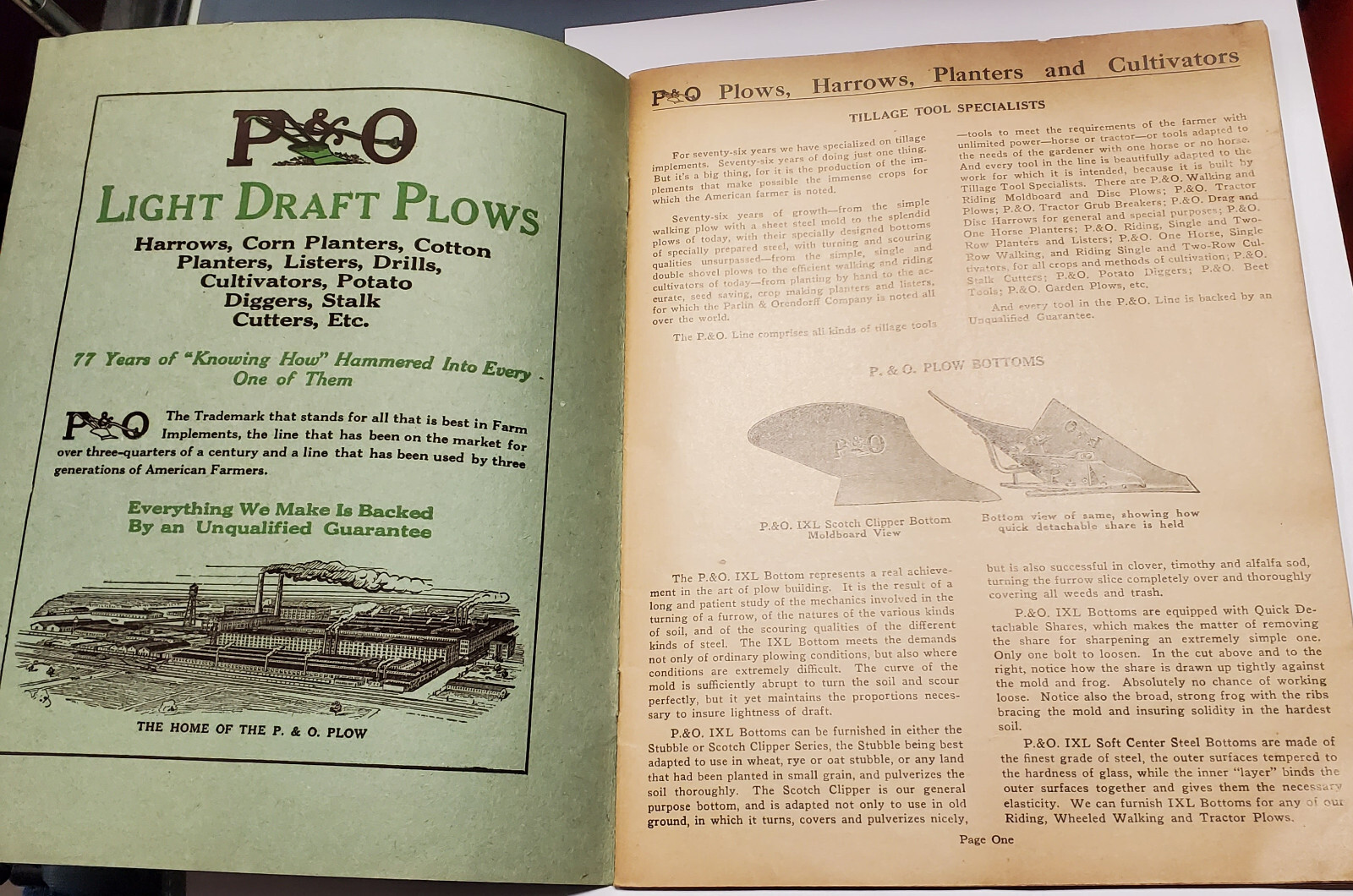 Parlin and Orendorff, Light Draft Plows, 48 page Catalog, ca. 1920? Canton, ILL.