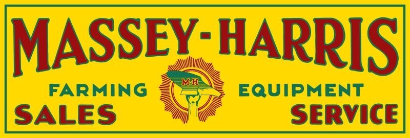 Massey Harris Farm Equipment Sales & Service New Metal Sign: Ships Free- 6 x 18″