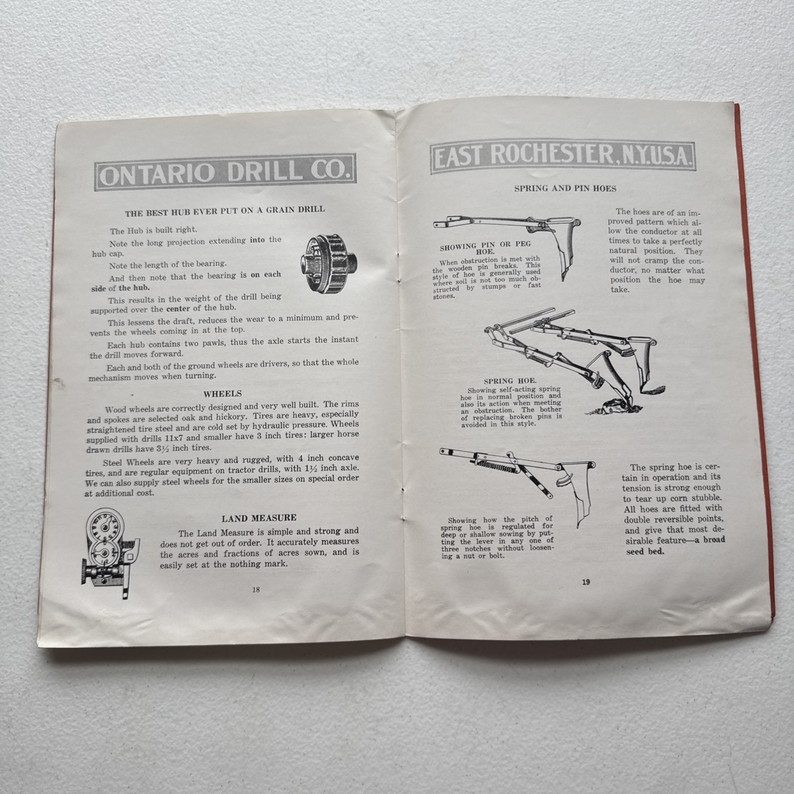 Vintage Ontario Drill Co. Grain & Fertilizer Drills Catalog East Rochester, NY