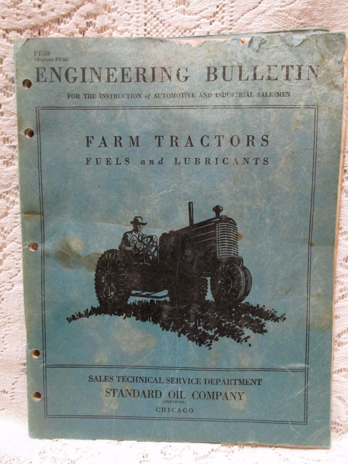 Vintage Engineering Bulletin “Farm Tractors Lubricants” Standard Oil