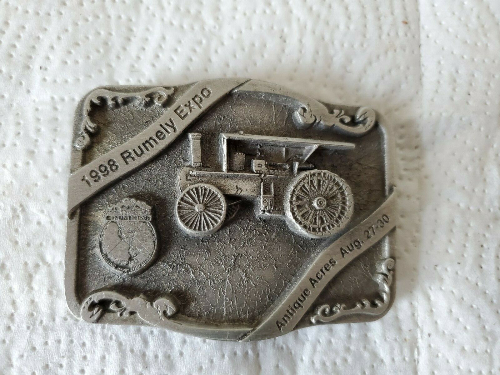 metal belt buckle power show antique acres cedar falls iowa 1998 rumely