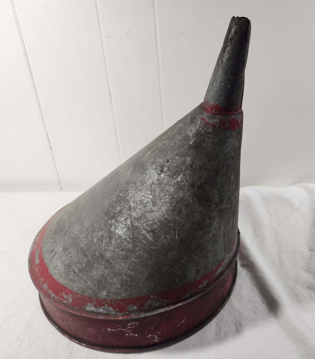Delphos Funnel Vintage Galvanized Large Metal 14″ Tall 12 1/2″ dia Farm U.S.A.