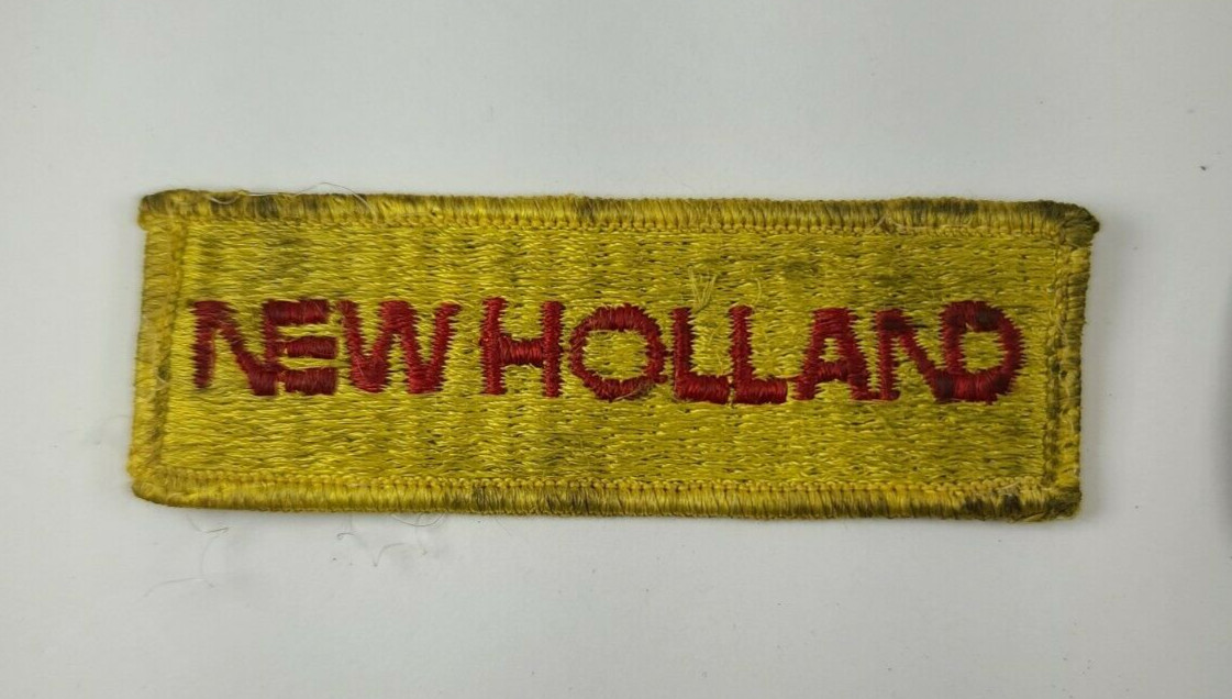 New Holland Farm Hay Machinery Haybine Embroidered Patch 3 3/8 X 1 VTG