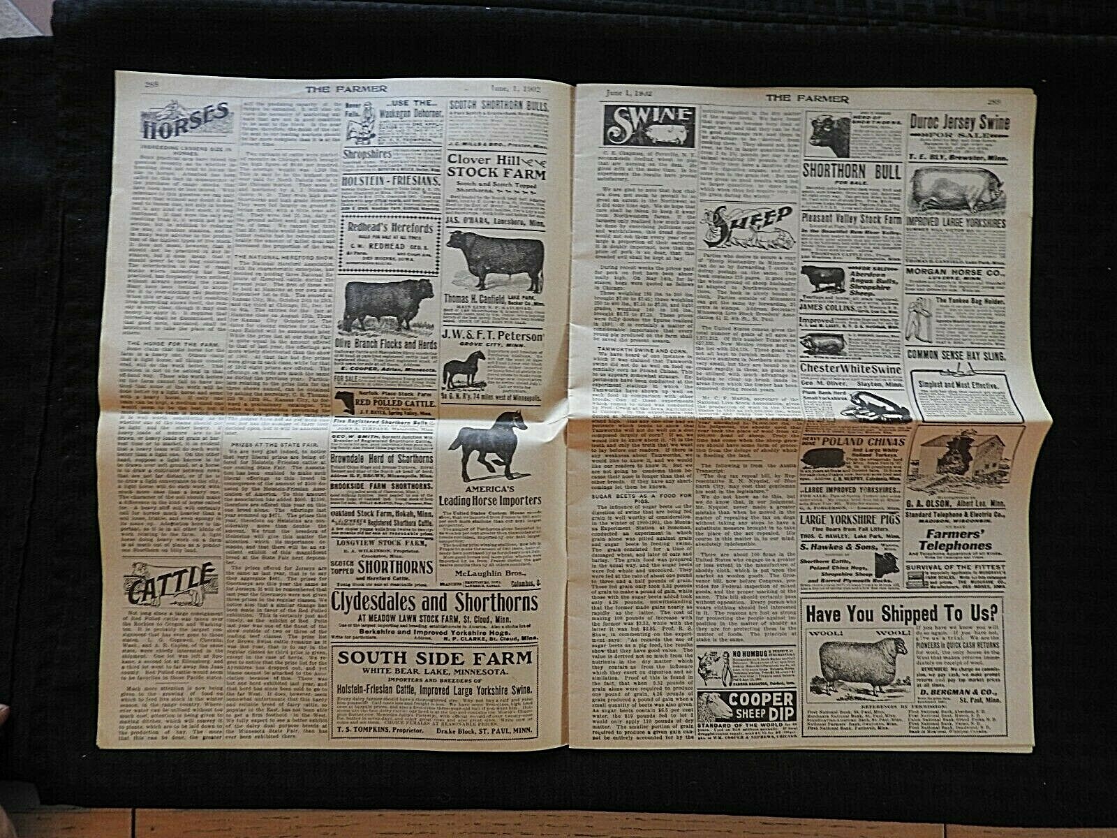 1902 “The Farmer” Webb-Shaw Farm Experiment St. Paul MN Agricultural Newspaper
