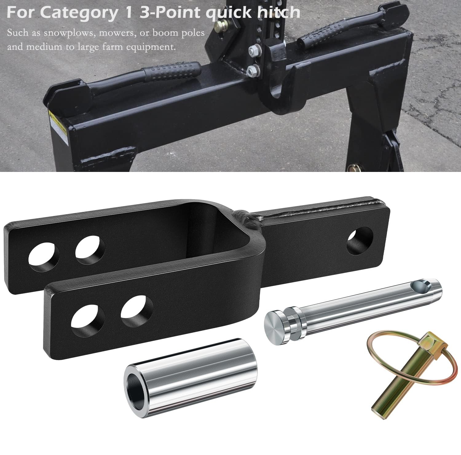 Category 1 Versatile Quick Hitch Adapter Sleeve Link Bracket Tractor Attachment