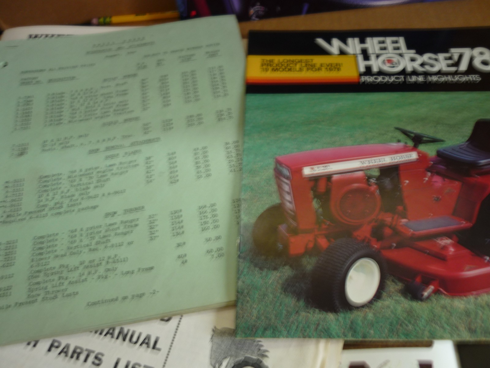 LotOriginal NOS Wheel Horse Lawn & Garden Tractor Brochures-1980 thru 1984