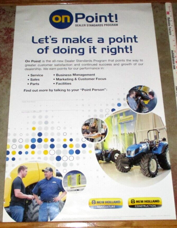*New Holland “Dealer Standards” with/T4.105 Tractor Poster 23″x36″ 2015 ORIGINAL
