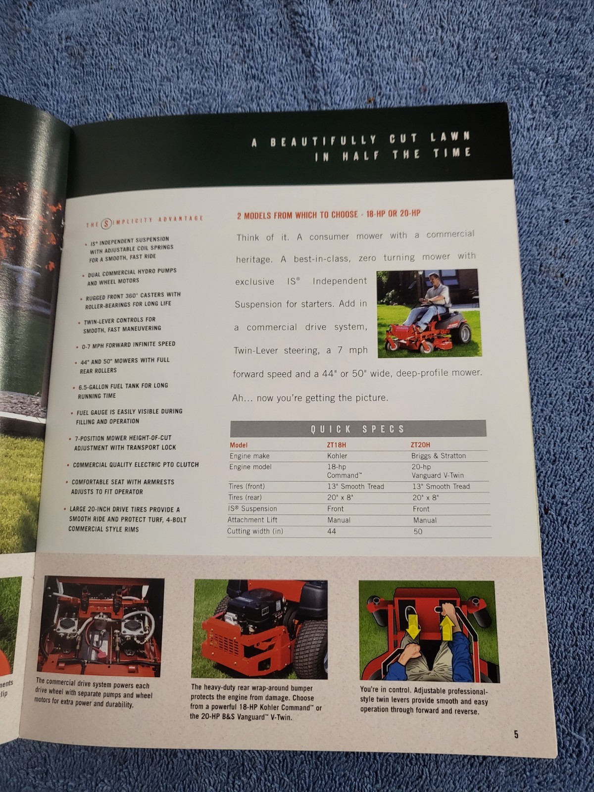 Simplicity 20005 Zero Turn Riding lawn Mowers BROCHURE Stallion Citation Z ZT