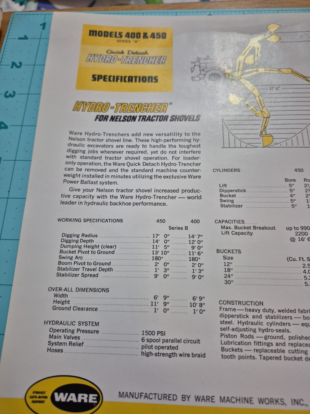 1960’s? Nelson Models 400 & 450 Hydro-Trencher Brochure Series B