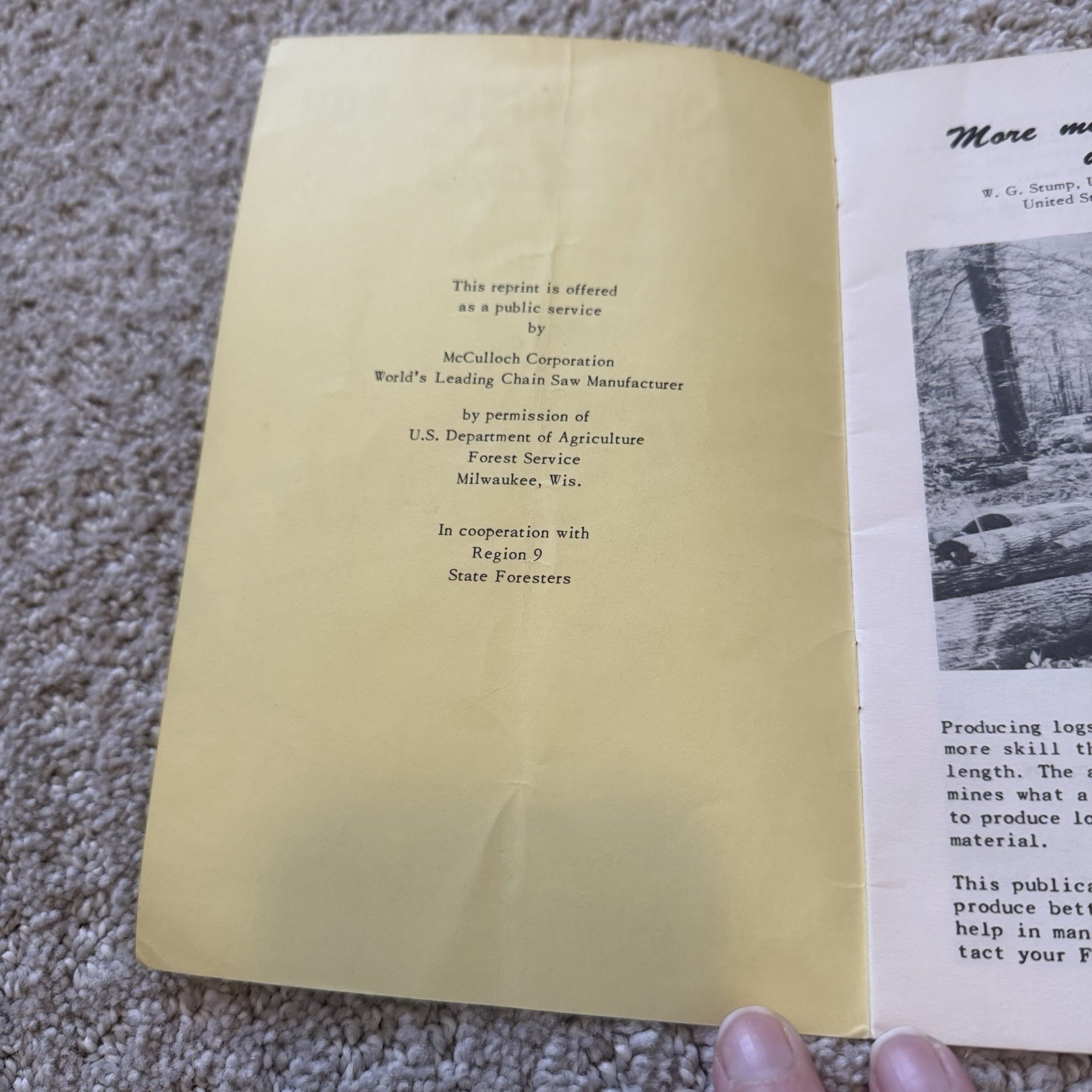 Vintage McCulloch Chainsaw Brochure More Money For Your Logs When Properly Cut