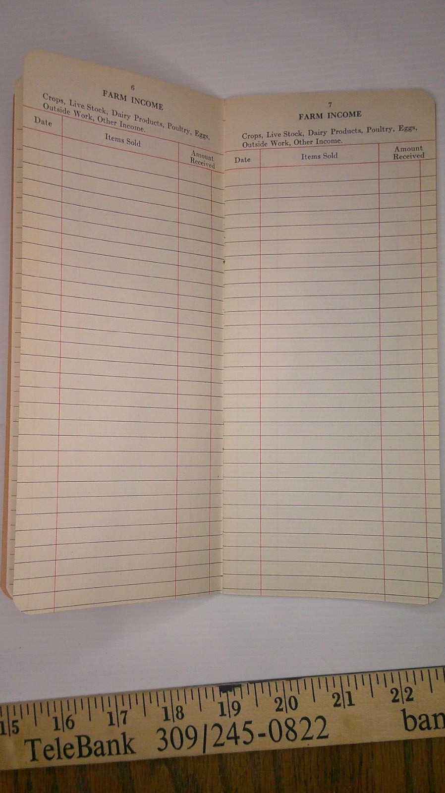 E.L. Norman auctioneer Williamsfield, Il. Farmer’s income tax record 1943 book