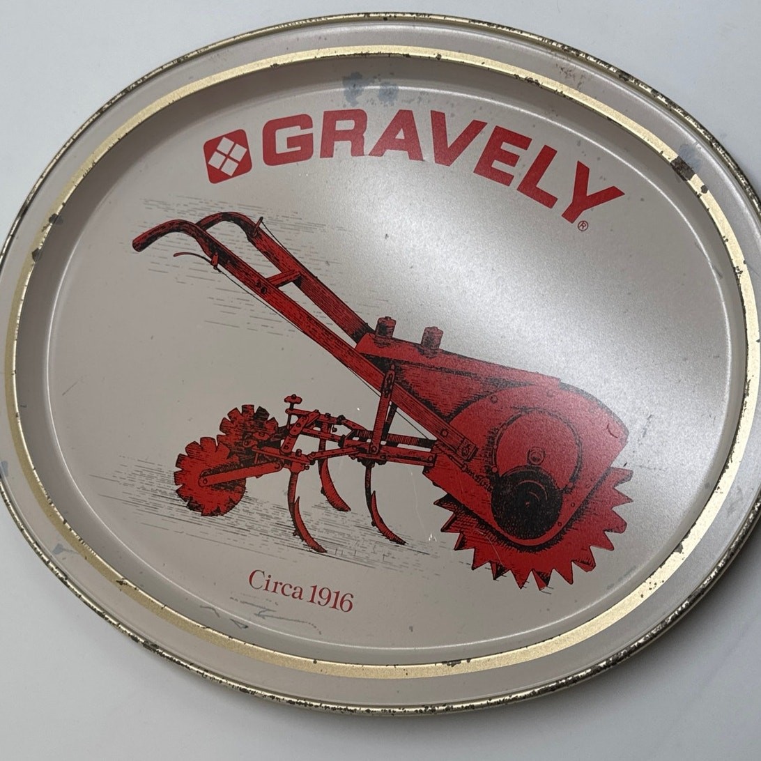 Gravely Metal Advertising Display Tray Walk Behind Tractor Farm Collectible