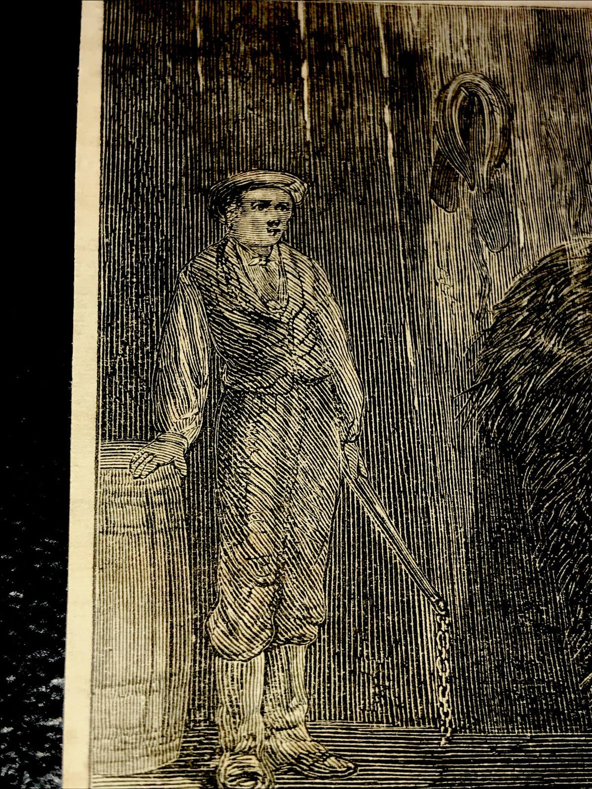 ORIGINAL 1872 Barn Scene Farm Engraving Advertising