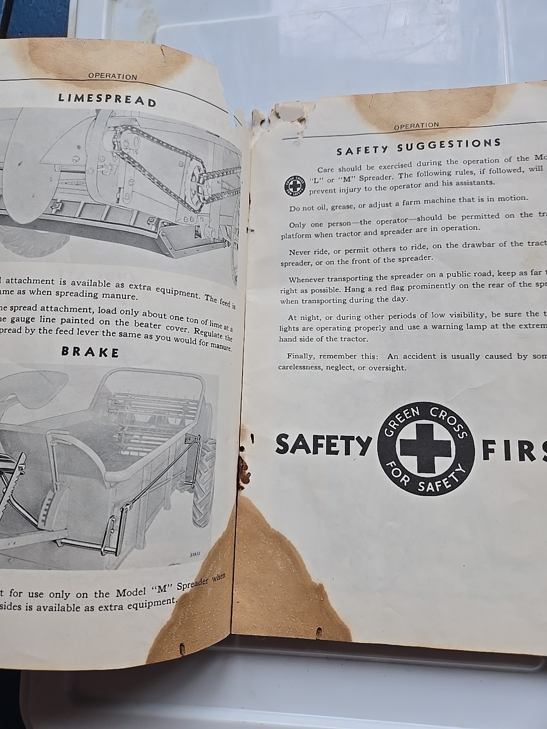 Vintage John Deere Models L M Spreader Operator’s Manual Series 1 Farm