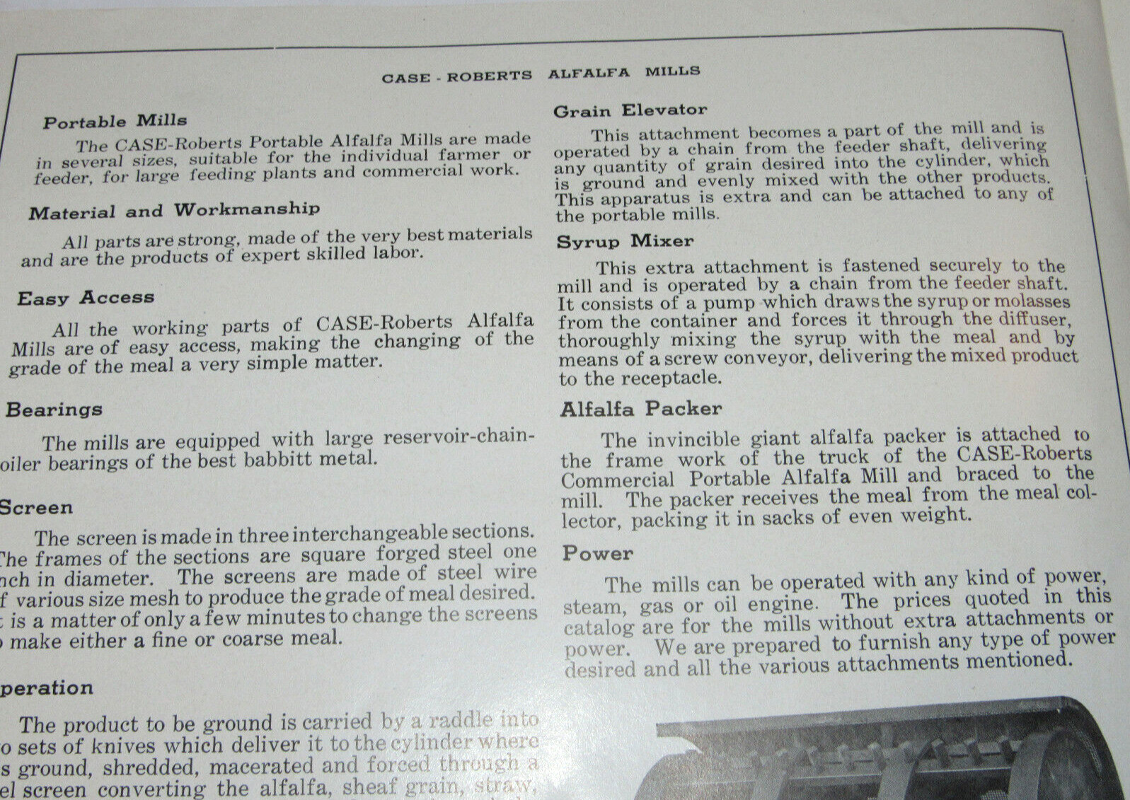 VTG 1913 CASE-ROBERTS ALFALFA MILLS CATALOG! J I CASE THRESHING MACHINE CO! JI