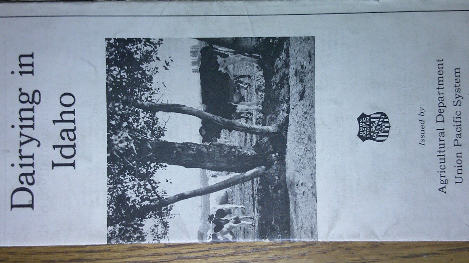 vintage pamphlet for Dairy farming in Idaho for the year 1922 Union Pacific 7C