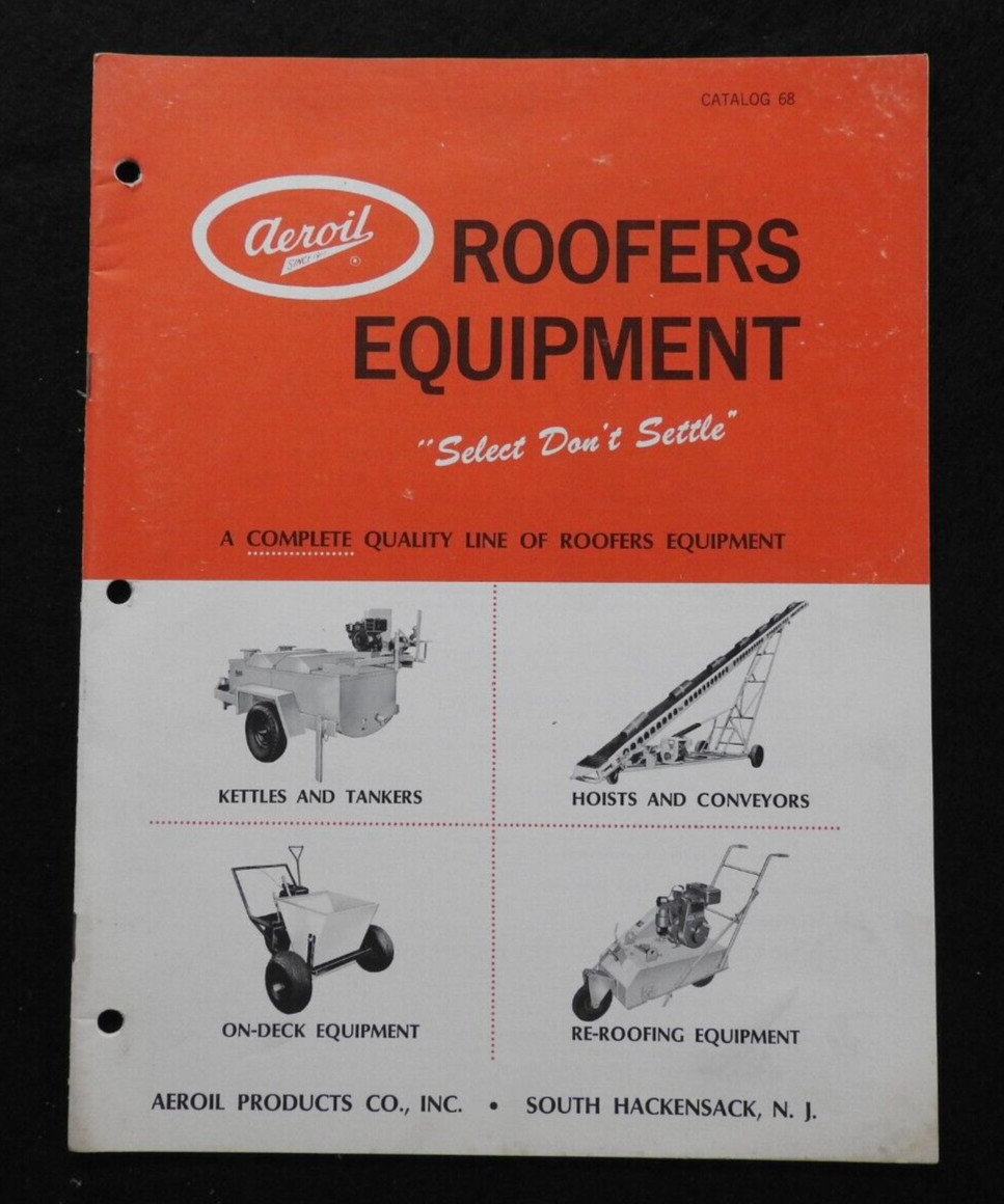 1968 Aeroil Products Co. “Roofers Equipment” Sales Catalog Hackensack NJ