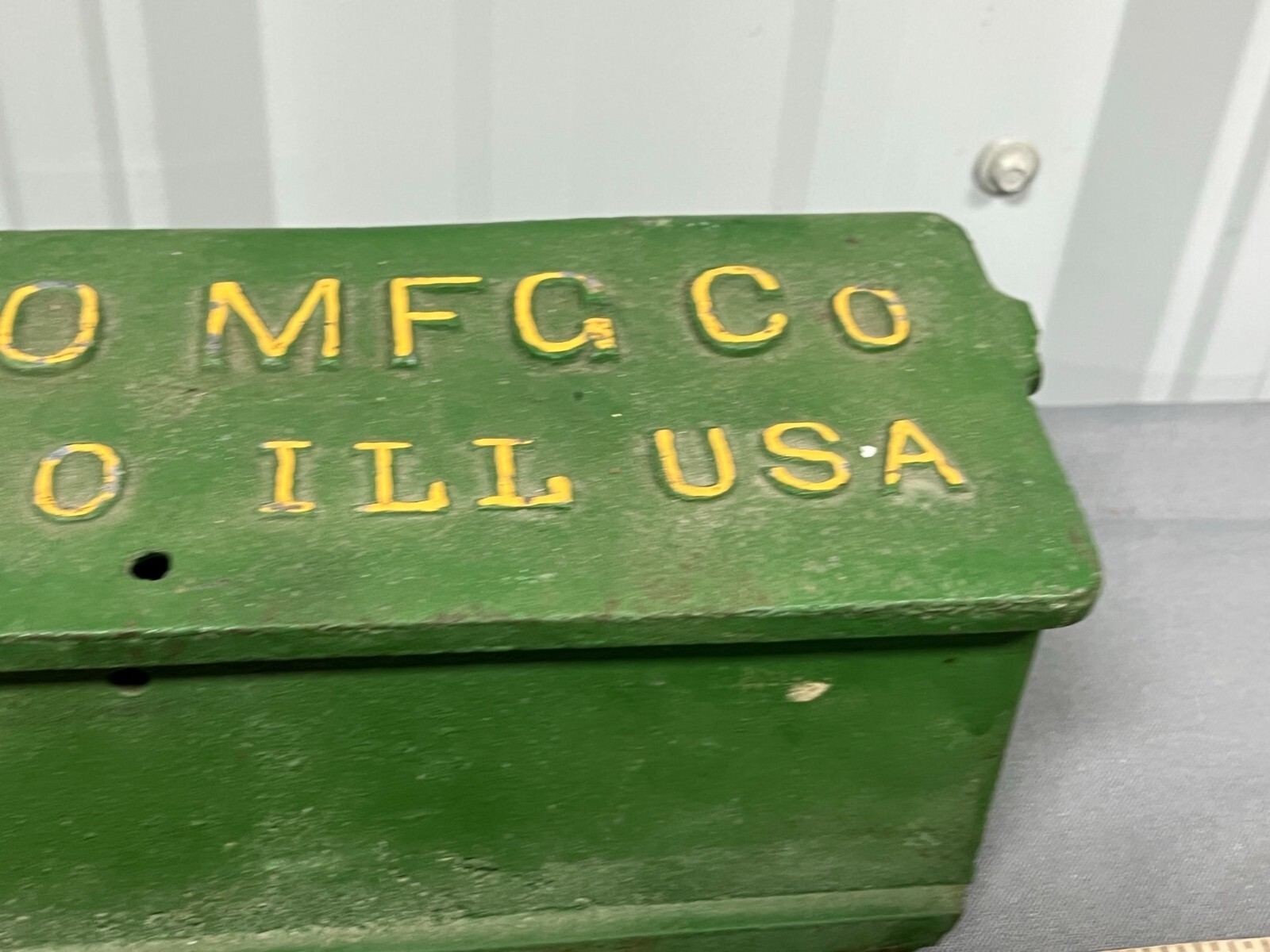 Vintage PLANO Mfg Cast Iron TOOLBOX Old Original Chicago IHC