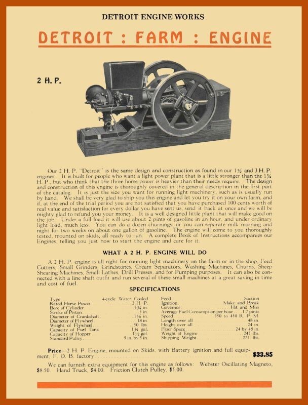 Detroit Engine Works Gas Engine NEW METAL SIGN: 12×16″ & Free Ship