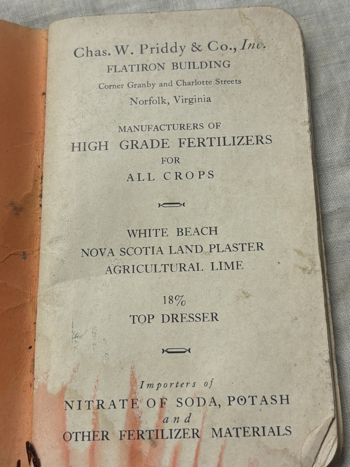 Antique 1928 & 1930s Farmers Memo from Fertilizer Co Guano Bag all Virginia
