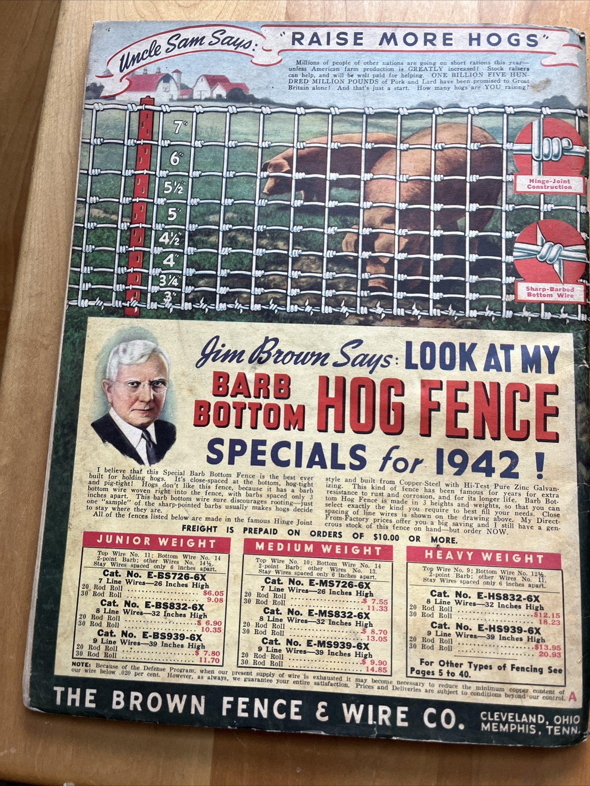 Jim Brown’s 1942 Catalog Farm Supply & Fencing Tom Sawyer Cover
