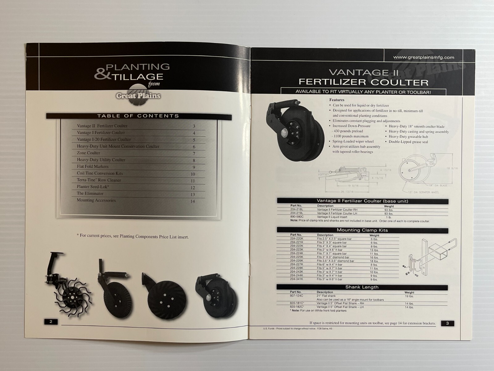Great Plains Conservation Planting Sales Brochure 2010s (Showroom Sales Booklet)