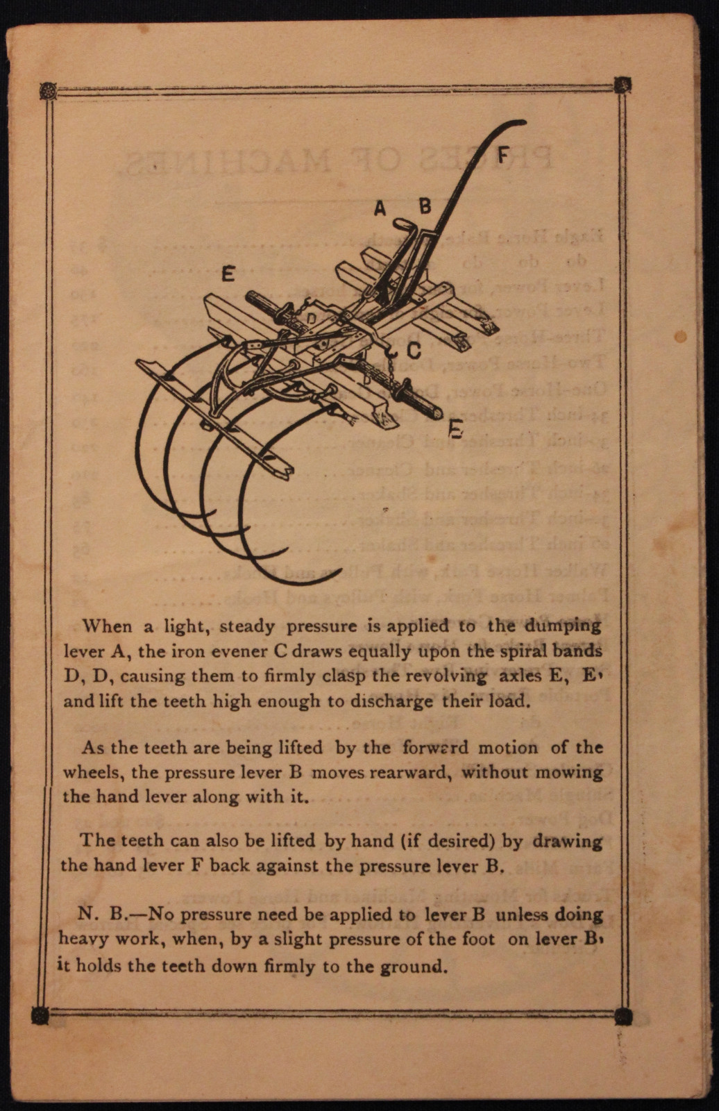 Original 1800s Eagle Horse or Hand Dump Rake Advertising Leaflet