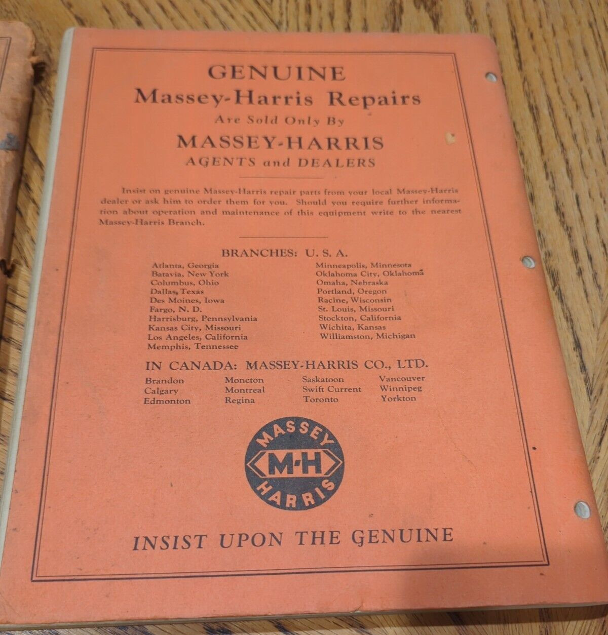 Massey Harris 1950’s Combine Sales Booklet Full Color Lot Of 2 Combine Pts &Man