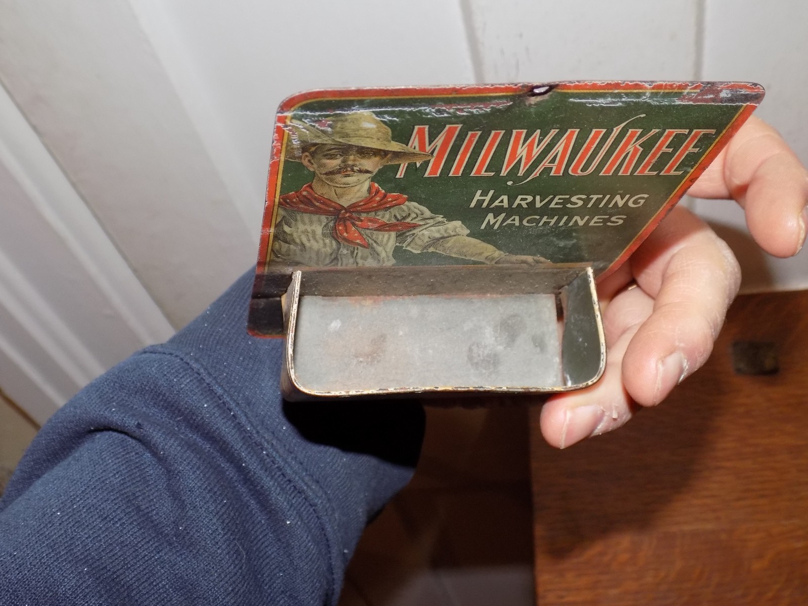Vintage Milwaukee Harvesting Machines Advertising Tin Match Safe