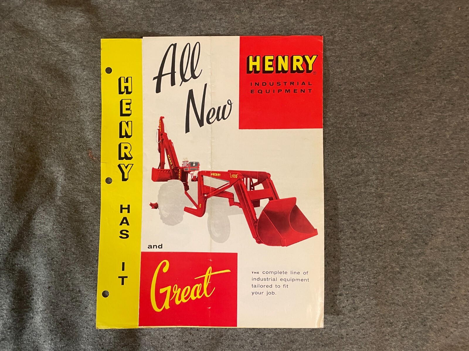 1950’s Henry Industrial Tractor Brochure 6 Pages Spec Sheet L 600 Mark II 700