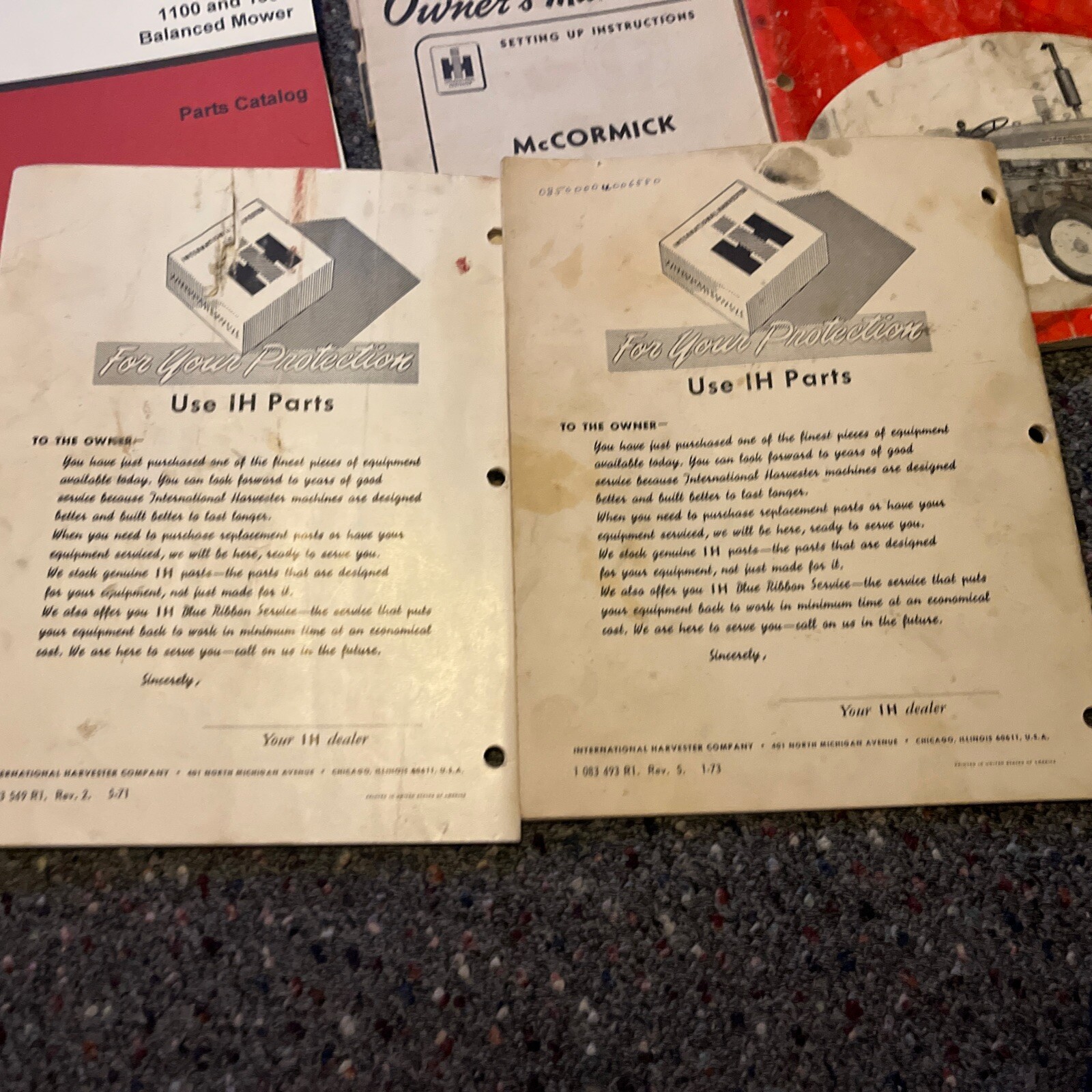 Lot Of 12 Vintage IH Farm Equipment Manuals FARMALL