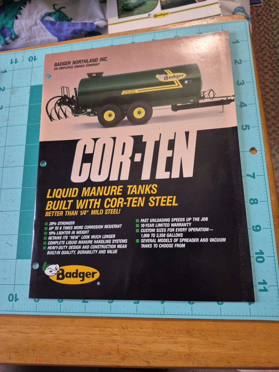 1988 BADGER Core-Ten Liquid Manure Tanks Brochure Built with Cor-Ten Steel