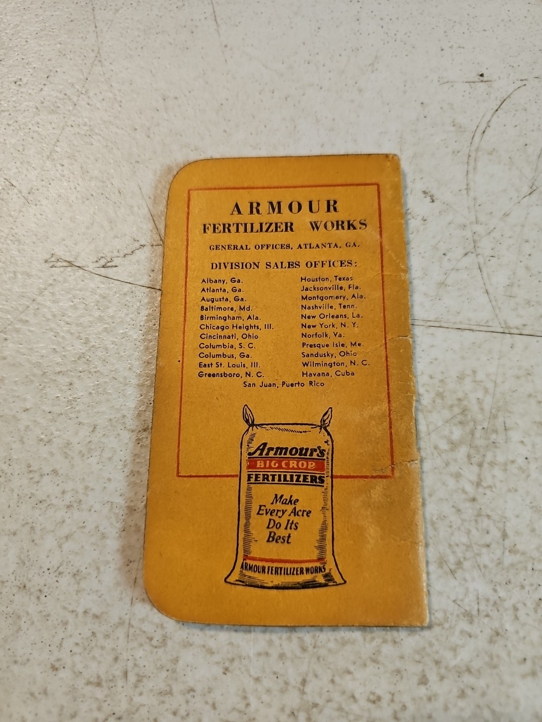 Vintage Armour’s Big Crop Fertilizers 1944-45 WWII Battleship Cover