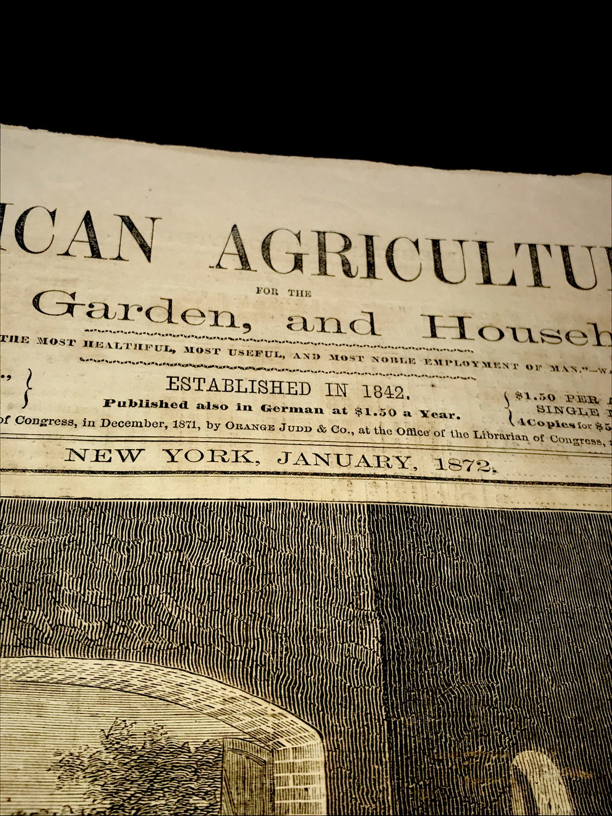 ORIGINAL 1872 Sheep Farm Engraving Advertising 8×12
