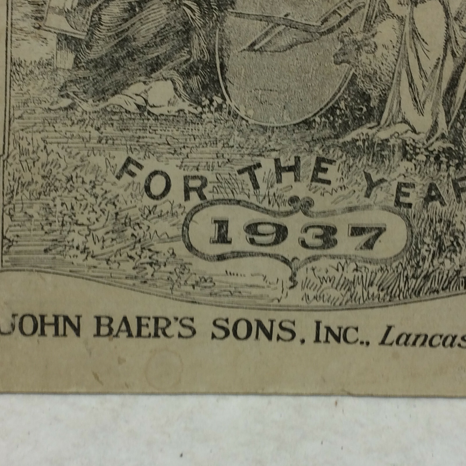 Vintage 1937 John Baer’s Sons Lancaster PA Agricultural Almanac