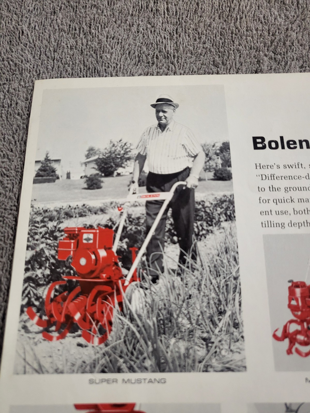 Vintage 1968 Bolens 8724 SUBURBAN 24 RIDING MOWER MOWER MUSTANG TILLER BROCHURE