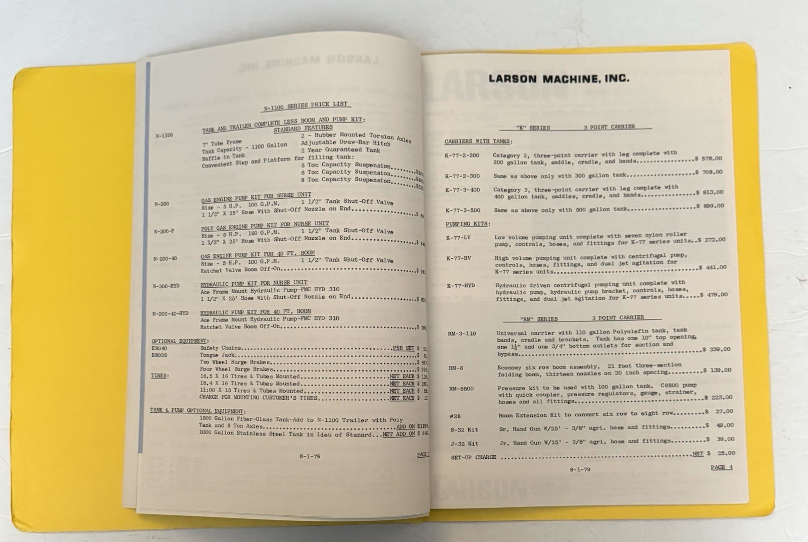 Vintage 1979 Larson Machine Catalog Agricultural Farming Equipment Catalog Price