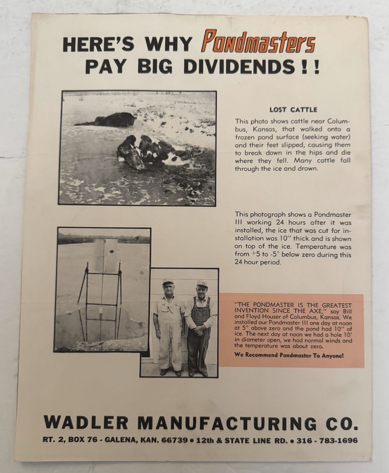 Vtg 1970 Pondmasters Dealer Sales Brochure Walden Manufacturing Co Set Of 4