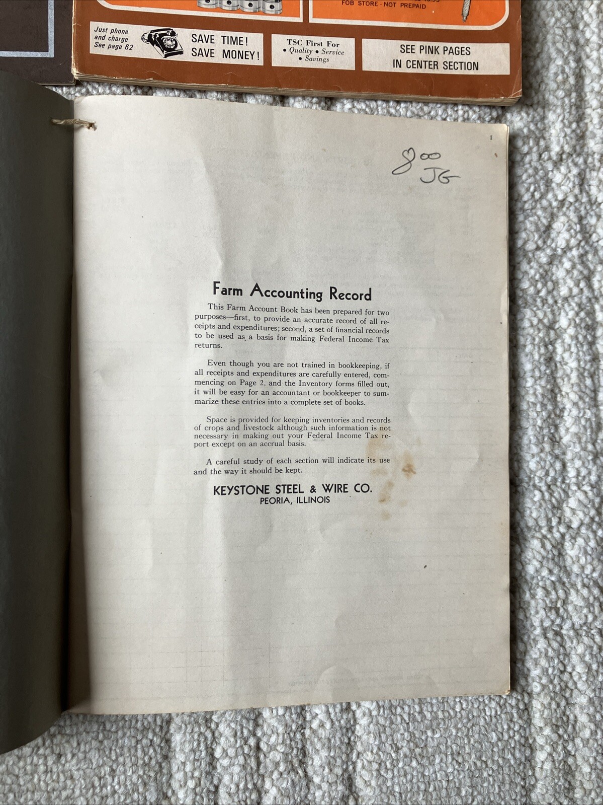 Vintage 1940-60’s Advertising Farm Record Books Reed City Michigan And Others