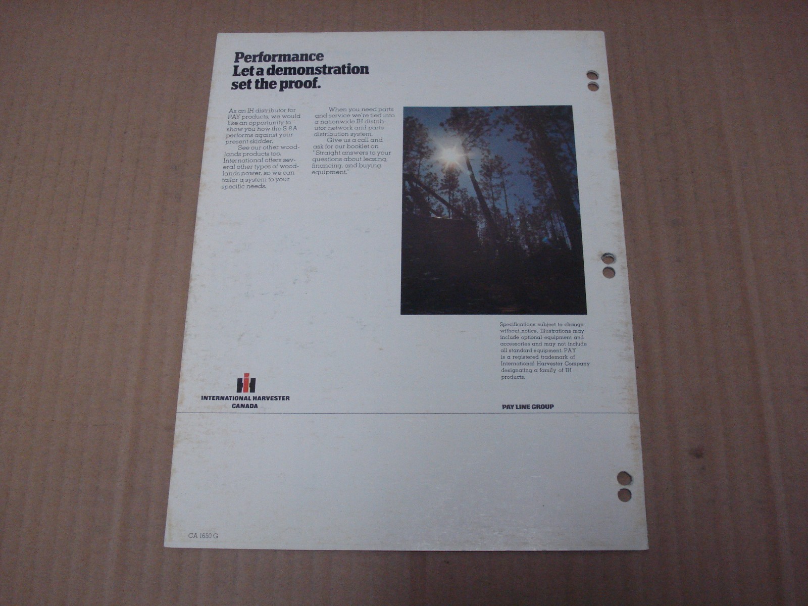 International S-8A Pay Logger Brochure
