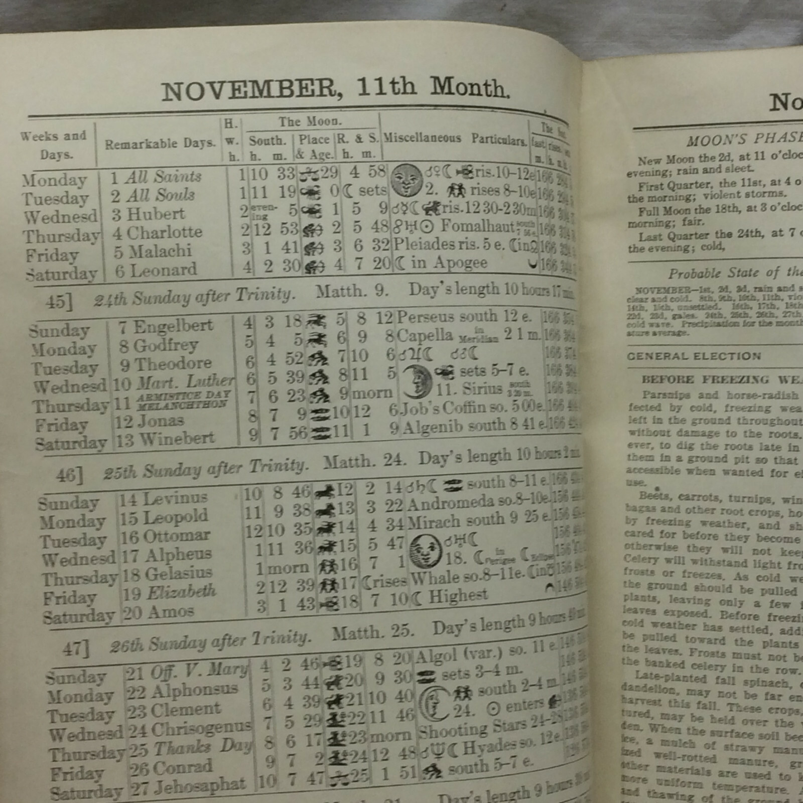 Vintage 1937 John Baer’s Sons Lancaster PA Agricultural Almanac