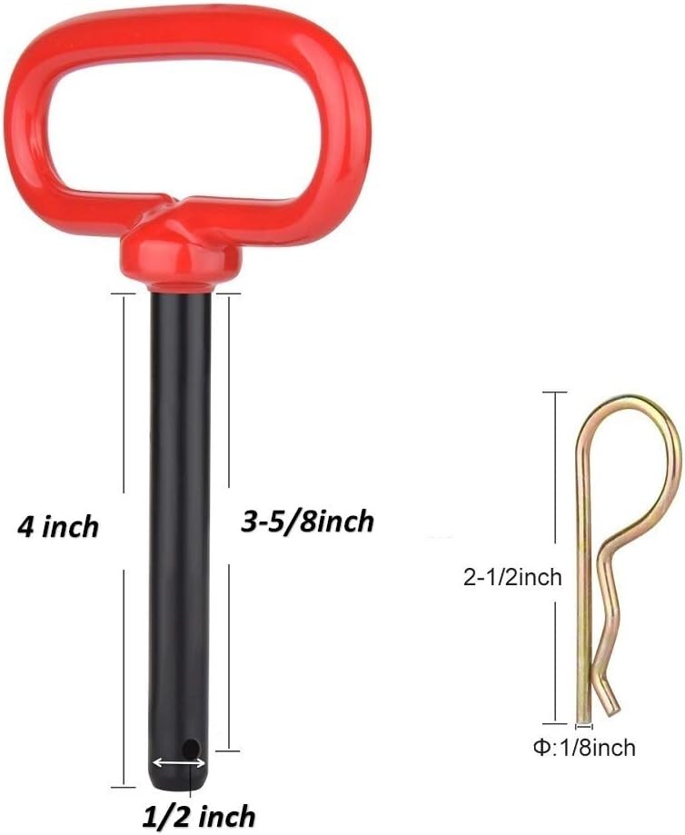 Trailer Hitch Pin 1 2 x 3 5 8 Inch with Clip 2Pcs New