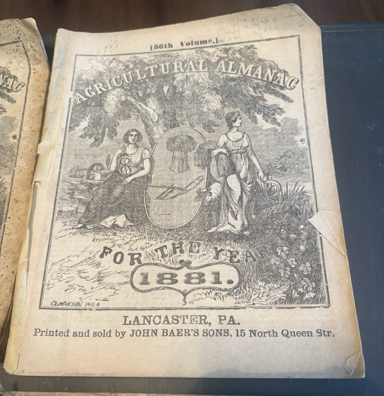 Lot Of 4 John Baer’s Agricultural Almanac Lancaster, PA Antique 1880’s