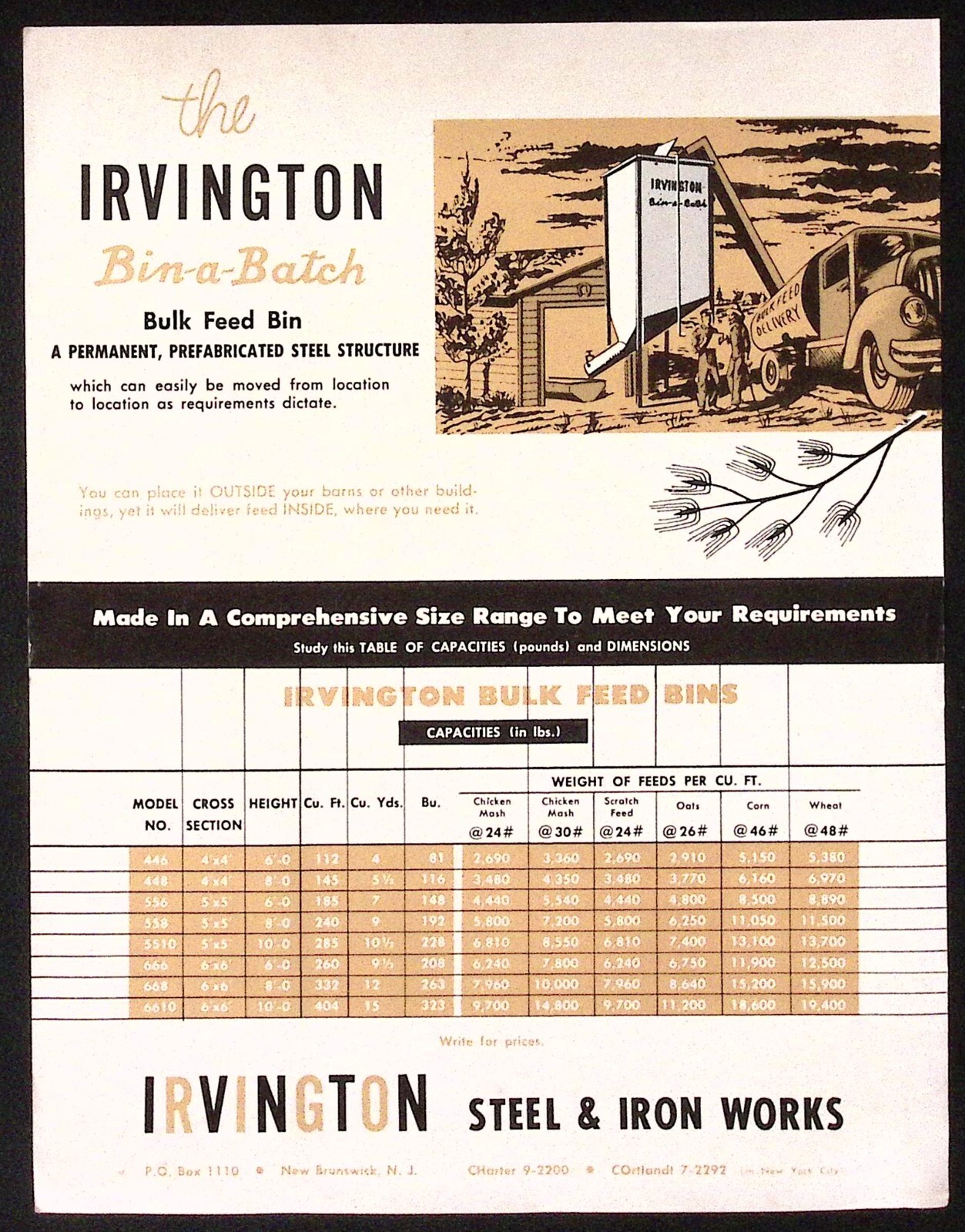 1950s Irvington Bin a Batch Storage Bin Irvington Steel & Iron Works