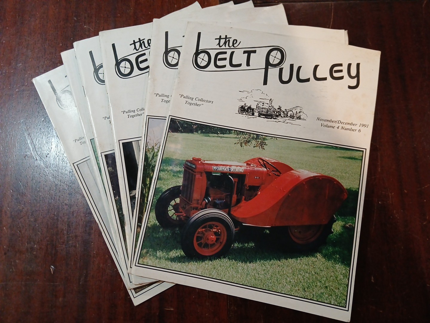 6 Belt Pulley magazines Antique Tractors 1991-92 Volume 4 & 5 farm history