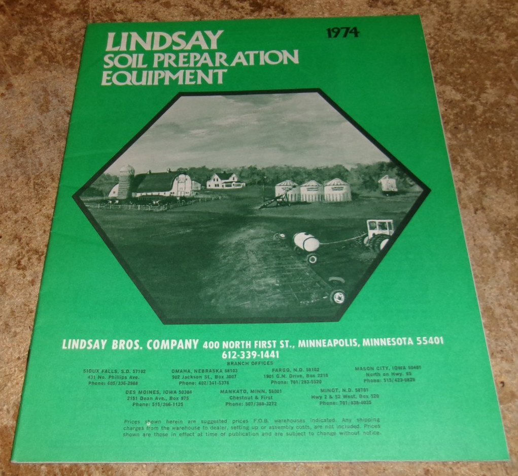 1974 lindsay soil preparation equipment catalog in good shape used