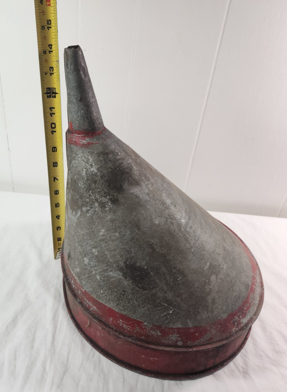 Delphos Funnel Vintage Galvanized Large Metal 14″ Tall 12 1/2″ dia Farm U.S.A.